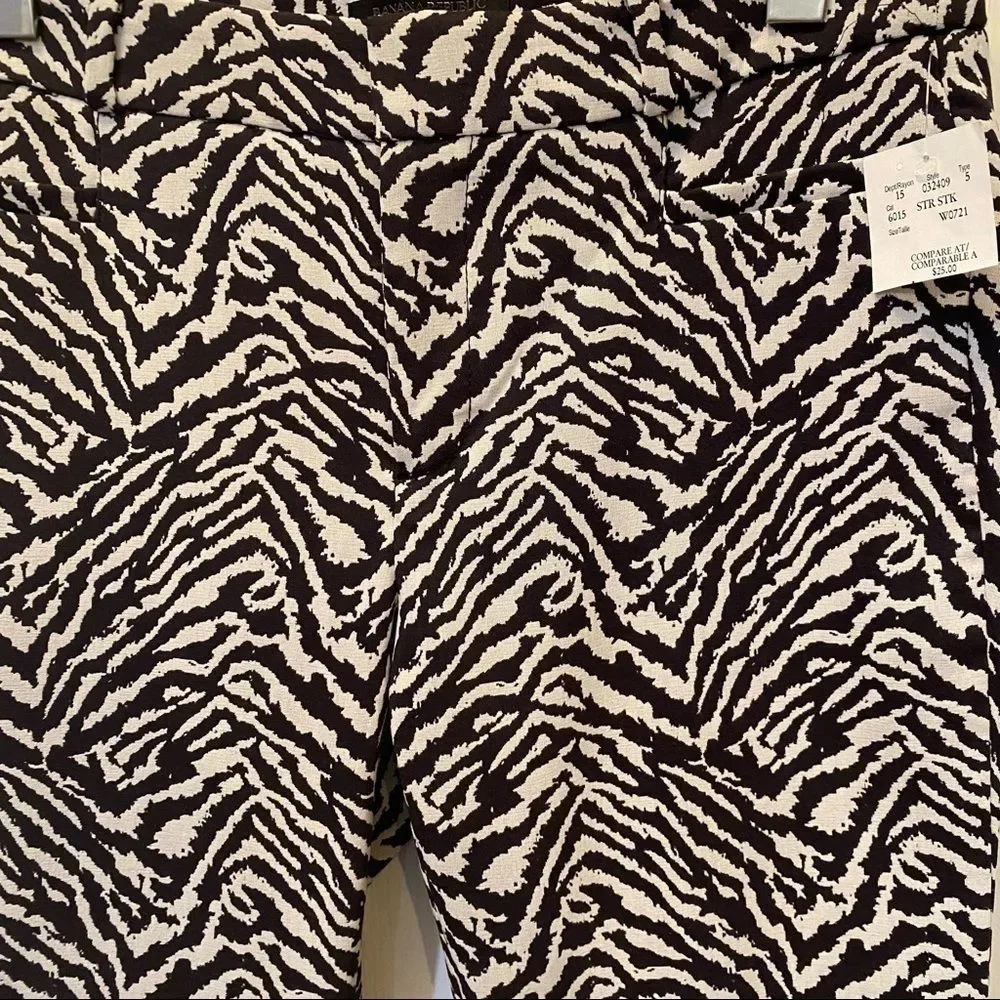 NWT Banana republic Sloan animal print trousers size 6 - Picture 2 of 7